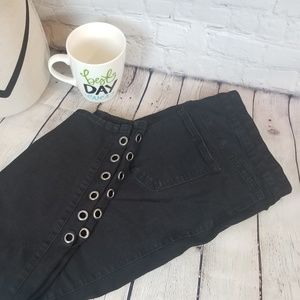 Celebrity Pink Black Jeggings w/ grommets size 18W